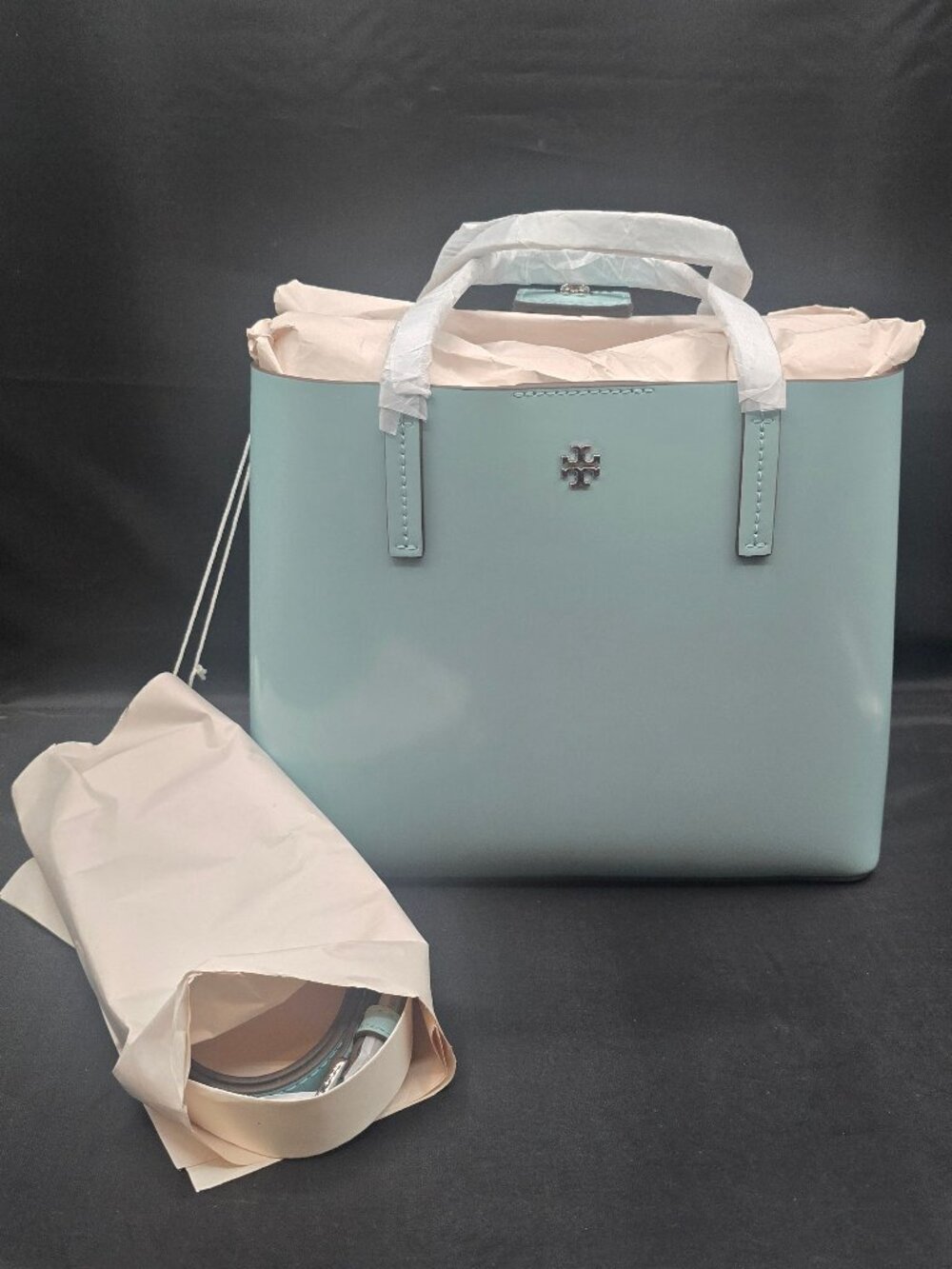 Tory Burch Blake Patent Small Tote Angel Blue